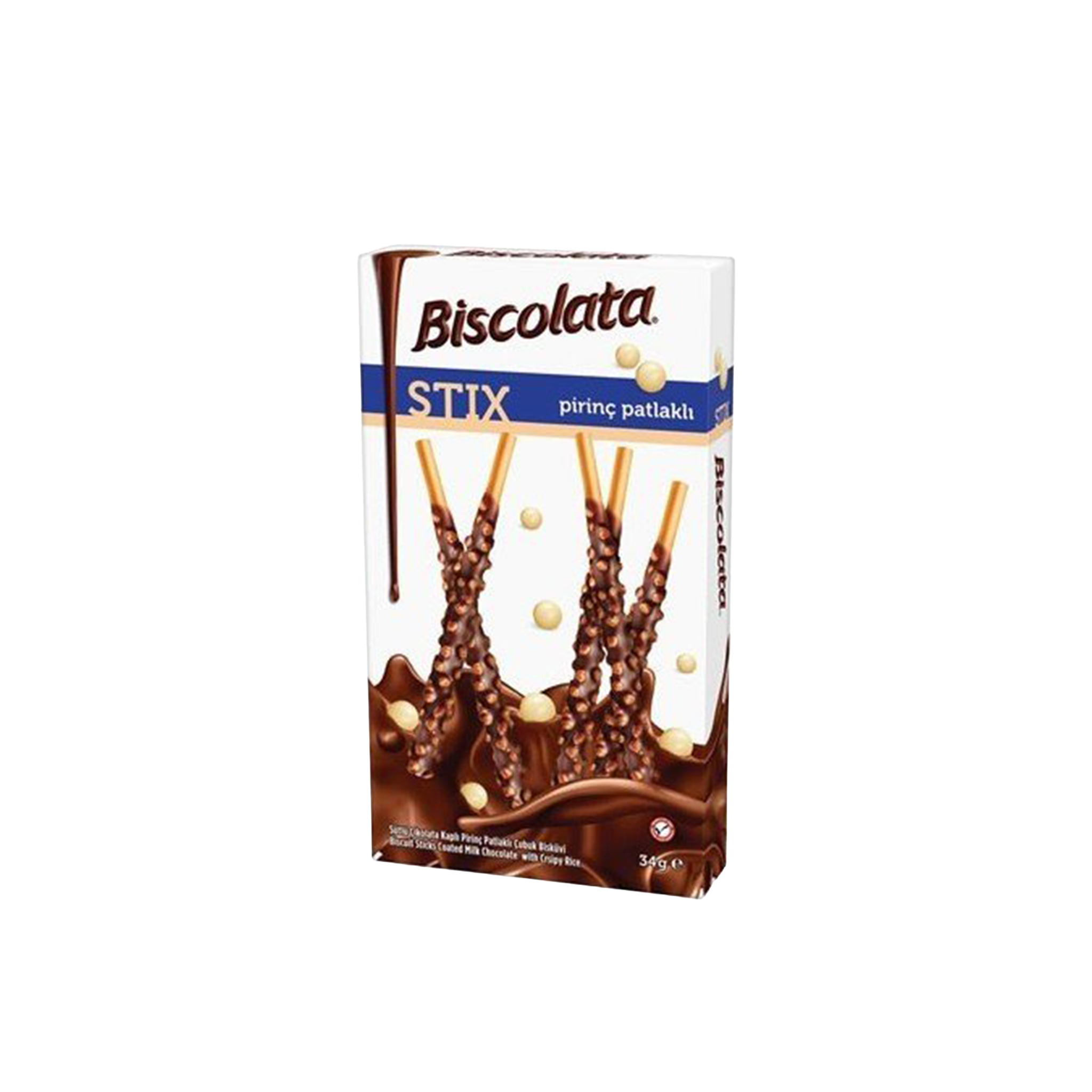 Biscolata Stix Crispy Rice Chocolate Biscuit Sticks 34g