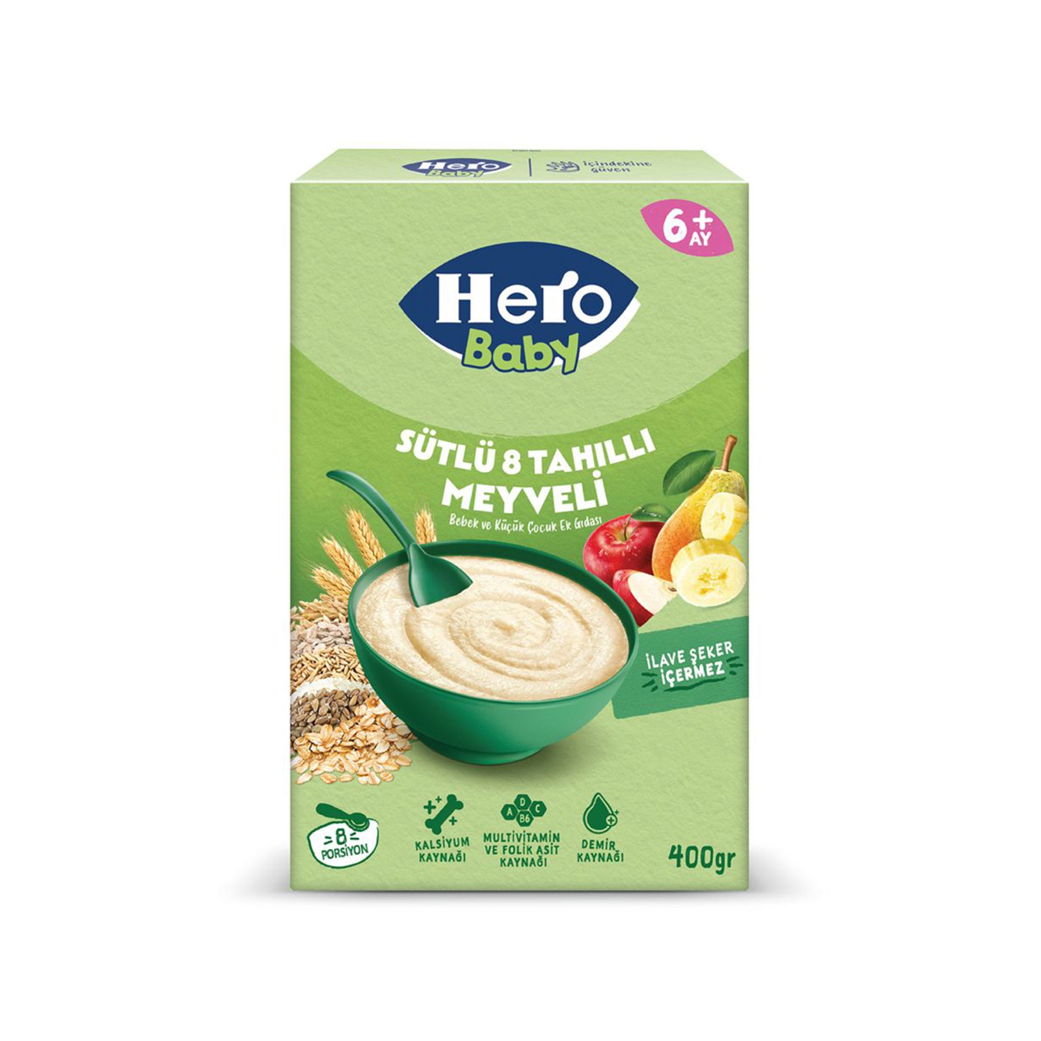Hero Baby Milk Cereal with 8 Grains & Fruits 6+ Months 400g