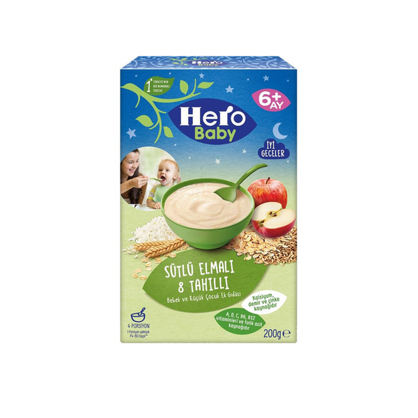 Hero Baby Night Milk Apple 8 Grain Spoon Food 200gr