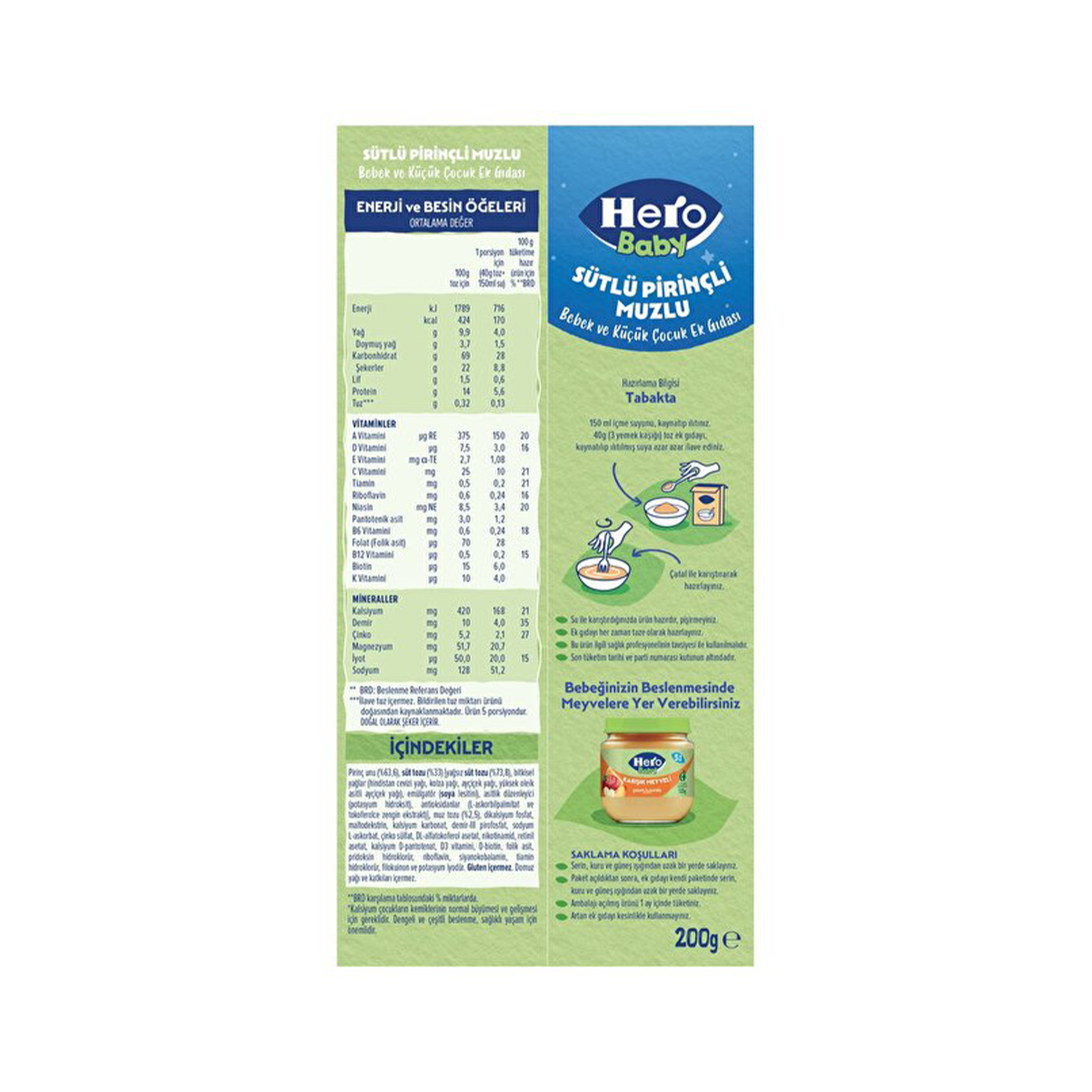 Hero Baby Night Milk Banana Rice Spoon Food 200gr