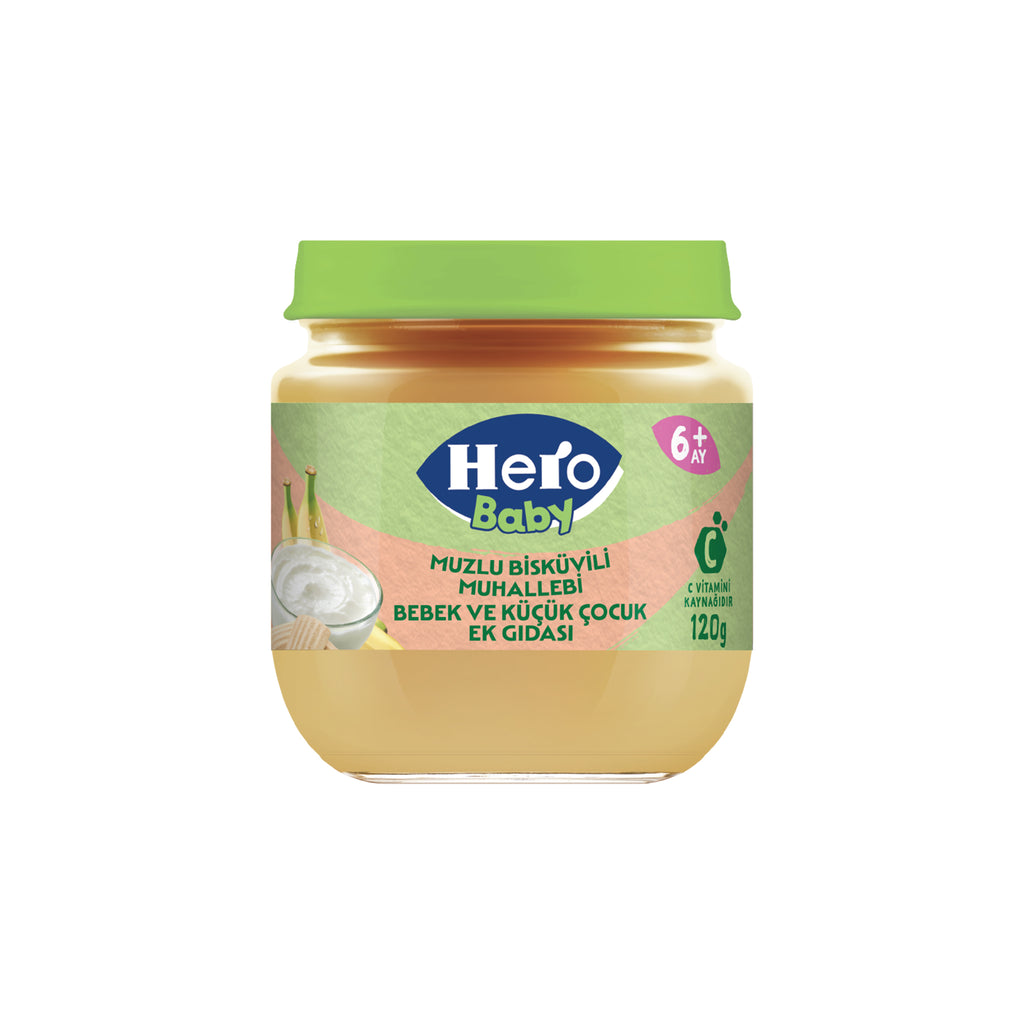 Hero Baby Banana Biscuit Pudding Jar Food 120g