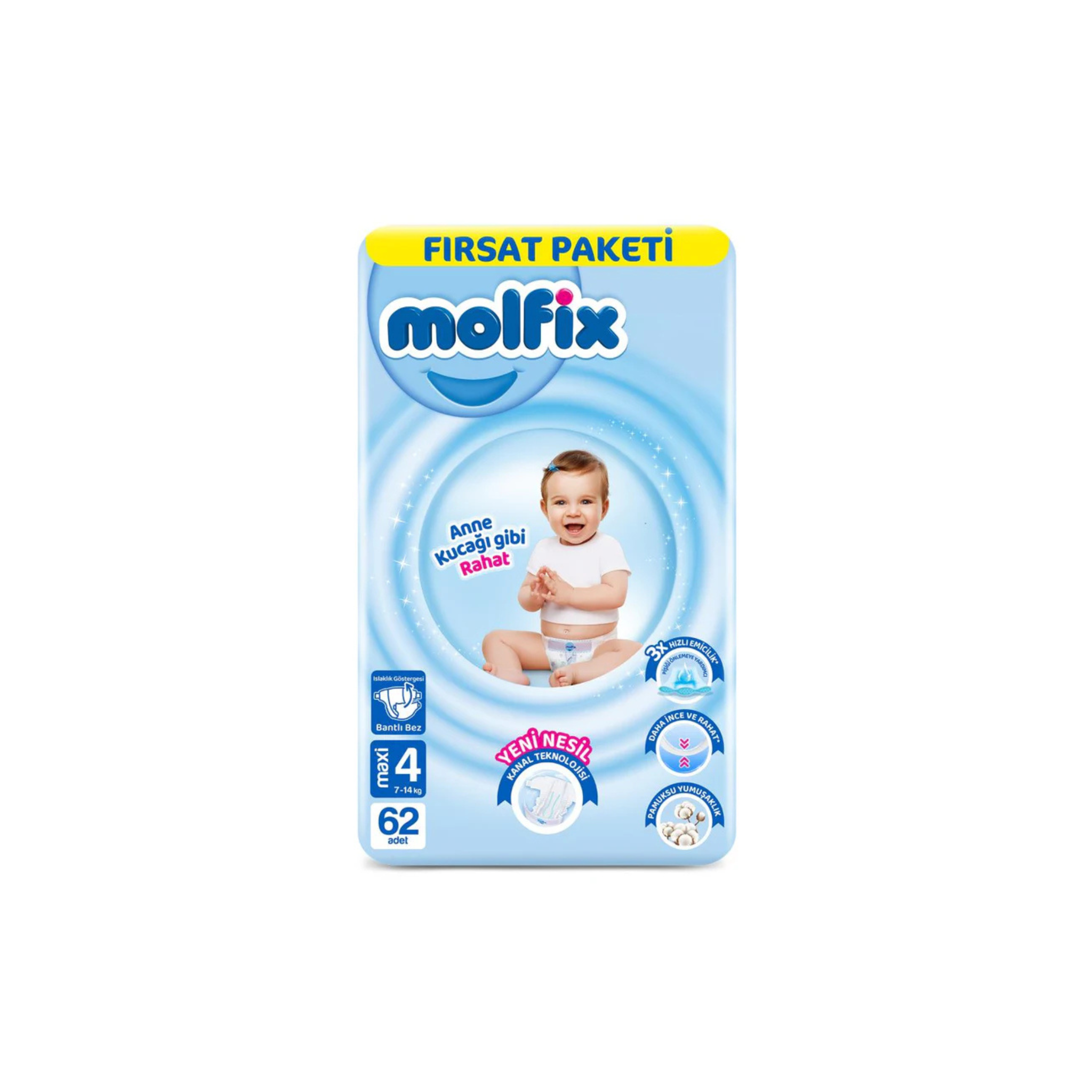 Molfix Baby Diapers Opportunity Pack Size 4 – 62 pcs
