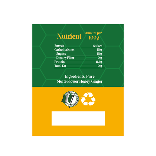 Pure Ginger with Multiflower Honey 500gr